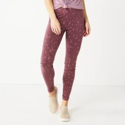 Women's Sonoma Goods For Life® Midrise Leggings -StyleUp Sales Store 2946661 Plum Geo Floral