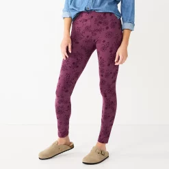 Women's Sonoma Goods For Life® Midrise Leggings -StyleUp Sales Store 2946661 Purple Floral