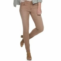 Women's Sonoma Goods For Life® Supersoft Stretch Midrise Skinny Jeans -StyleUp Sales Store 2954787 Bali Brown