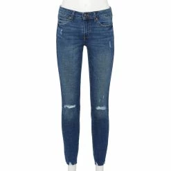 Women's Sonoma Goods For Life® Supersoft Stretch Midrise Skinny Jeans -StyleUp Sales Store 2954787 Holt Destructed
