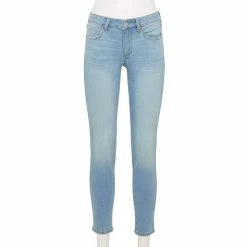 Women's Sonoma Goods For Life® Supersoft Stretch Midrise Skinny Jeans -StyleUp Sales Store 2954787 Light Destructed