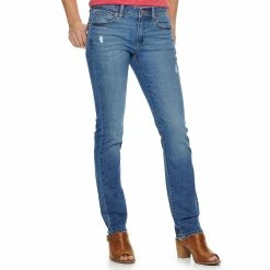 Women's Sonoma Goods For Life® Supersoft Midrise Straight-Leg Jeans 39 Women's Sonoma Goods For Life® Supersoft Midrise Straight-Leg Jeans -StyleUp Sales Store 3022856 Crosshatch Destructed