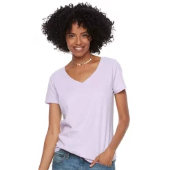 Petite Sonoma Goods For Life® Essential V-Neck Tee -StyleUp Sales Store 3053848 Cherub Lilac