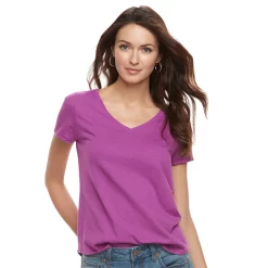Petite Sonoma Goods For Life® Essential V-Neck Tee -StyleUp Sales Store 3053848 Imagine Orchid
