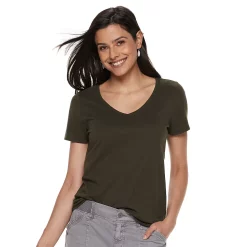 Petite Sonoma Goods For Life® Essential V-Neck Tee -StyleUp Sales Store 3053848 Pine Ridge
