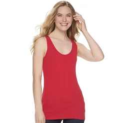 Women's Sonoma Goods For Life® Layering Tank -StyleUp Sales Store 3381138 Valentine Red