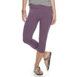Women's Sonoma Goods For Life® Wide-Waist Capri Leggings 63 Women's Sonoma Goods For Life® Wide-Waist Capri Leggings -StyleUp Sales Store 3584124 Black Plum