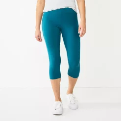 Women's Sonoma Goods For Life® Wide-Waist Capri Leggings 57 Women's Sonoma Goods For Life® Wide-Waist Capri Leggings -StyleUp Sales Store 3584124 Blue