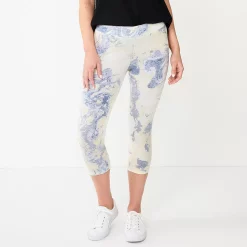 Women's Sonoma Goods For Life® Wide-Waist Capri Leggings 59 Women's Sonoma Goods For Life® Wide-Waist Capri Leggings -StyleUp Sales Store 3584124 Blue Marble