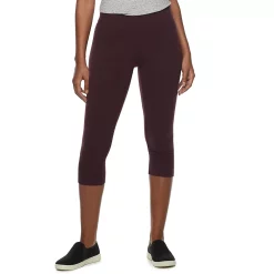 Women's Sonoma Goods For Life® Wide-Waist Capri Leggings 37 Women's Sonoma Goods For Life® Wide-Waist Capri Leggings -StyleUp Sales Store 3584124 Burgundy
