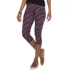 Women's Sonoma Goods For Life® Wide-Waist Capri Leggings 61 Women's Sonoma Goods For Life® Wide-Waist Capri Leggings -StyleUp Sales Store 3584124 Burgundy Dye Effect