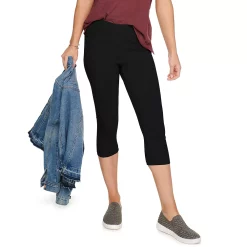 Women's Sonoma Goods For Life® Wide-Waist Capri Leggings 52 Women's Sonoma Goods For Life® Wide-Waist Capri Leggings -StyleUp Sales Store 3584124 Pitch Black
