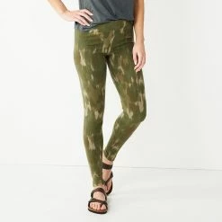 Petite Sonoma Goods For Life® Essential Leggings -StyleUp Sales Store 3587570 Olive Water Wash