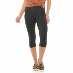 Petite Sonoma Goods For Life® Wide-Waist Capri Leggings -StyleUp Sales Store 3590181 Gray Heather