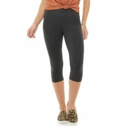 Petite Sonoma Goods For Life® Wide-Waist Capri Leggings -StyleUp Sales Store 3590181 Medium Heather Gray
