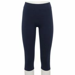 Petite Sonoma Goods For Life® Wide-Waist Capri Leggings -StyleUp Sales Store 3590181 Navy