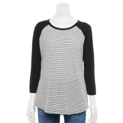 Women's Sonoma Goods For Life® Baseball Tee -StyleUp Sales Store 4008826 Black Stripe