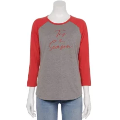 Women's Sonoma Goods For Life® Baseball Tee -StyleUp Sales Store 4008826 Tis The Season Grey