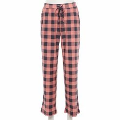 Women's Sonoma Goods For Life® Cozy Pajama Pants -StyleUp Sales Store 4211999 Coral Buffalo Check