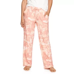 Women's Sonoma Goods For Life® Cozy Pajama Pants -StyleUp Sales Store 4211999 Coral Tie Dye