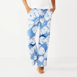 Women's Sonoma Goods For Life® Cozy Pajama Pants -StyleUp Sales Store 4211999 Navy Tie Dye