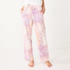 Women's Sonoma Goods For Life® Cozy Pajama Pants -StyleUp Sales Store 4211999 Purple Palm