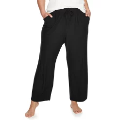 Plus Size Sonoma Goods For Life® Knit Pajama Pants -StyleUp Sales Store 4212360 Black