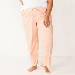 Plus Size Sonoma Goods For Life® Knit Pajama Pants -StyleUp Sales Store 4212360 Peach Animal