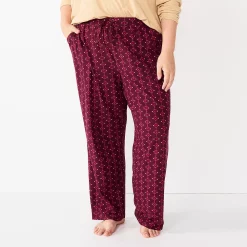 Plus Size Sonoma Goods For Life® Knit Pajama Pants -StyleUp Sales Store 4212360 Wine West Geo