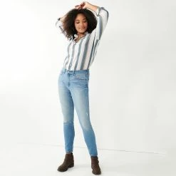 Women's Sonoma Goods For Life® Curvy High-Waisted Skinny Jeans -StyleUp Sales Store 4342530 ALT4