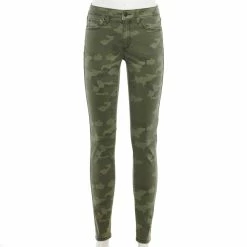 Women's Sonoma Goods For Life® Curvy High-Waisted Skinny Jeans -StyleUp Sales Store 4342530 Green Camo