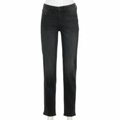 Women's Sonoma Goods For Life® Straight-Leg High-Waisted Curvy Jeans -StyleUp Sales Store 4380113 Black Wash