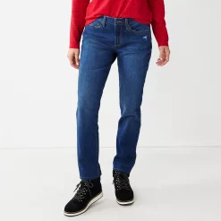 Women's Sonoma Goods For Life® Straight-Leg High-Waisted Curvy Jeans -StyleUp Sales Store 4380113 Wyatt