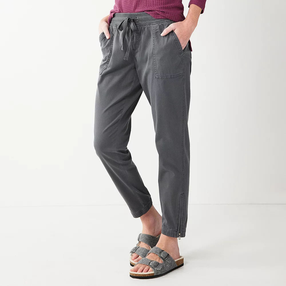 Women's Sonoma Goods For Life® Zipper-Hem Elastic-Waist Utility Jogger Pants 3 Women's Sonoma Goods For Life® Zipper-Hem Elastic-Waist Utility Jogger Pants