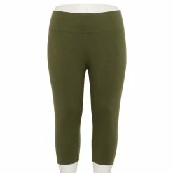 Plus Size Sonoma Goods For Life® Knit Capri Leggings -StyleUp Sales Store 4878367 Lander Green