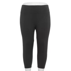 Plus Size Sonoma Goods For Life® Knit Capri Leggings -StyleUp Sales Store 4878367 Pitch Black