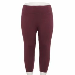Plus Size Sonoma Goods For Life® Knit Capri Leggings -StyleUp Sales Store 4878367 Prune