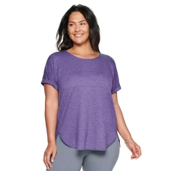 Plus Size Sonoma Goods For Life® Supersoft Short Sleeve Top -StyleUp Sales Store 4886368 Grape Arbor