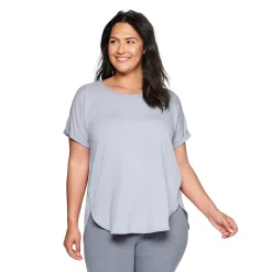 Plus Size Sonoma Goods For Life® Supersoft Short Sleeve Top -StyleUp Sales Store 4886368 Gray Purple