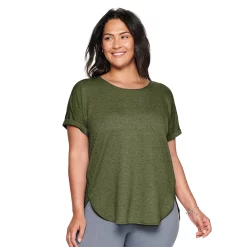 Plus Size Sonoma Goods For Life® Supersoft Short Sleeve Top -StyleUp Sales Store 4886368 Olive