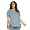 Plus Size Sonoma Goods For Life® Supersoft Short Sleeve Top -StyleUp Sales Store 4886368 Rowley Blue