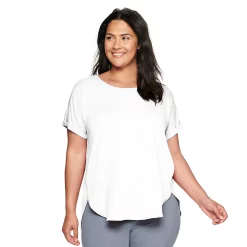 Plus Size Sonoma Goods For Life® Supersoft Short Sleeve Top -StyleUp Sales Store 4886368 White