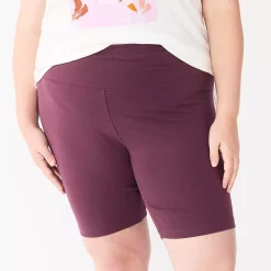 Plus Size Sonoma Goods For Life® High-Waisted Bike Shorts -StyleUp Sales Store 4891853 Plum Prune