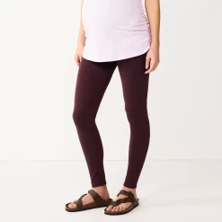Maternity Sonoma Goods For Life® Full Belly Panel Leggings -StyleUp Sales Store 4959690 Wine
