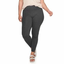 Plus Size Sonoma Goods For Life® Midrise Leggings -StyleUp Sales Store 4966829 Heather Gray