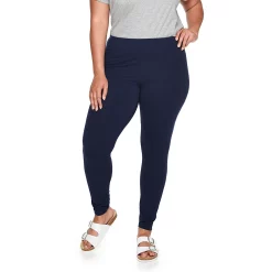 Plus Size Sonoma Goods For Life® Midrise Leggings -StyleUp Sales Store 4966829 Navy