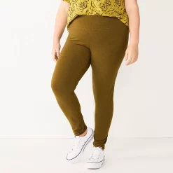 Plus Size Sonoma Goods For Life® Midrise Leggings -StyleUp Sales Store 4966829 Olive