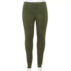 Plus Size Sonoma Goods For Life® Midrise Leggings -StyleUp Sales Store 4966829 Olive Geo Floral