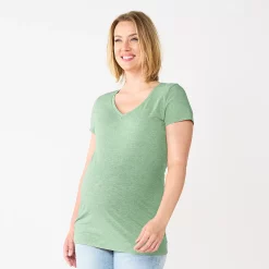 Maternity Sonoma Goods For Life® Essential V-Neck Tee -StyleUp Sales Store 4980526 Aspen Leaf