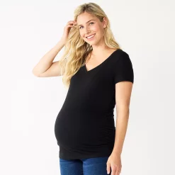 Maternity Sonoma Goods For Life® Essential V-Neck Tee -StyleUp Sales Store 4980526 Black